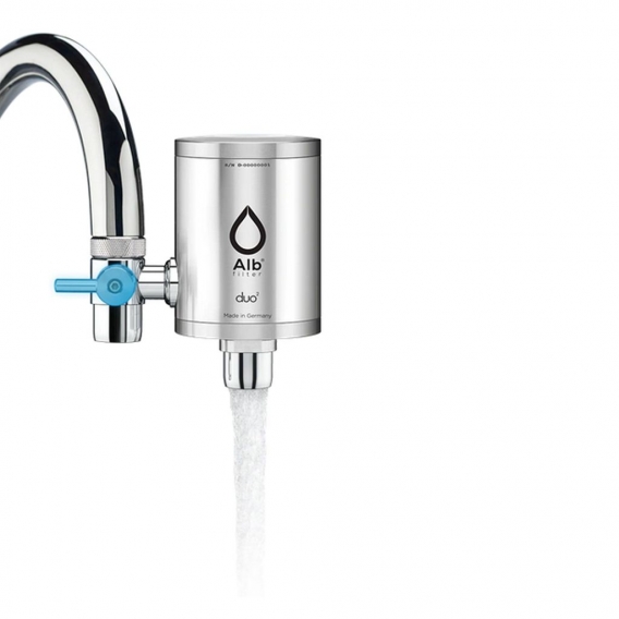 AlbFilter® Duo Active Trinkwasserfilter Wasserhahn (Edelstahl Natur)
