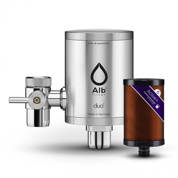 Duo Active Plus+ Trinkwasserfilter für den Wasserhahn (Edelstahl)