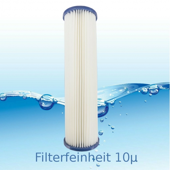 10 Zoll Faltenfilter Lamellenfilter Wasserfilter Sandfilter Partikelfilter 10µ auswaschbar hergestellt aus Cellolose