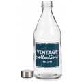 wasserflasche Vintage 1 Liter 9,5 x 25,5 cm Glas transparent