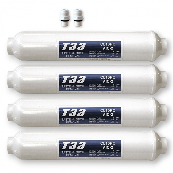 4x externer Wasserfilter T33 für SBS Kühlschrank