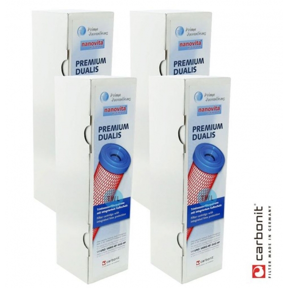 4x Carbonit Premium Dualis Filterpatrone 0,45 µm - mit Kalkschutz *SPARPREIS*