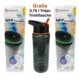 More about Carbonit NFP Premium 2er Set Wasserfilter + GRATIS Tritan 0,75 L Flasche Melianda Orange