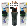 Carbonit NFP Premium 2er Set Wasserfilter + GRATIS Tritan 0,75 L Flasche Melianda Orange