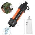 Outdoor Wasserfilter Filter, Wasserreiniger Mit Verlängerung Stroh, Wasserbeutel, Spritze, Für Camping Wandern, Orange