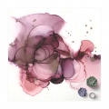 Vinyl-Teppich - Fließende Reinheit in Violett - Quadrat 1:1, Größe HxB:80 × 80 cm, Material:Vinyl
