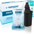 Wessper 4 Alkalische Wasserfilterkartusche AQUApro-7-Phasen-Ionisator-Filtersystem - Gesundes Wasser, Schwarz