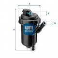 1x UFI KRAFTSTOFFFILTER Filtereinsatz ohne Wassersensor 55.116.00