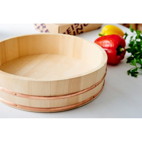 Reishunger Hangiri Holzschüssel für Einsteiger, Durchmesser 30 cm