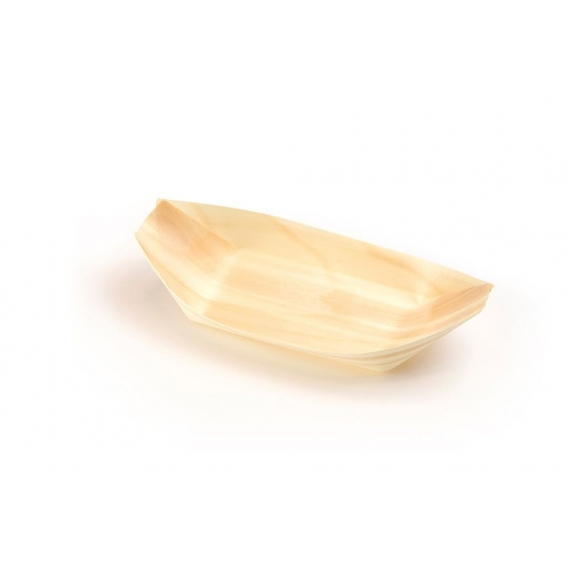 Fingerfood Schale aus Holz, Schiffchen, 215 x 110 mm, 50 Stück