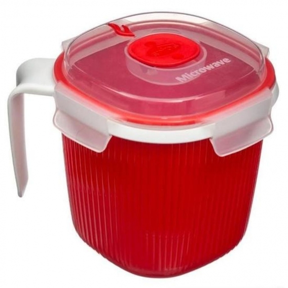 Suppenbehälter mit Griff für Mikrowelle, Rot