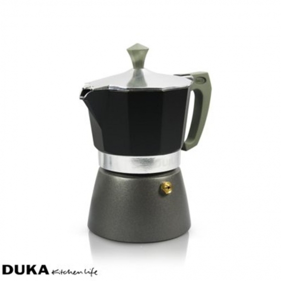 DUKA TRYCK Druckkaffeemaschine für 3 Tassen, schwarzes Aluminium