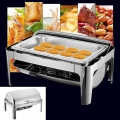 9L Wärmebehälter  2-in-1-Chafing Dishes  Buffet Serviertablett und Heizung in Edelstahlkühlung
