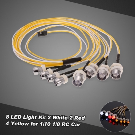 More about 8 LED-Licht Kit 2 White 2 Rot 4 Gelb f°îr 1/10 1/8 Traxxas HSP Redcat RC4WD Tamiya Axial SCX10 D90 HPI RC Car