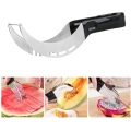 Wassermelonen Schneider,Melonenschneider Edelstahl Wassermelonen Messer Rostfrei Obstmesser für Papaya Pitaya Wasser Honigmelone
