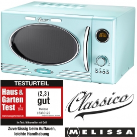 More about Melissa 16330122 CLASSICO Retro Mint Baby Blue 25 Liter Mikrowelle mit Grill
