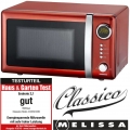 Melissa 16330109 CLASSICO Retro 20 Liter Mikrowelle Rot Metallic