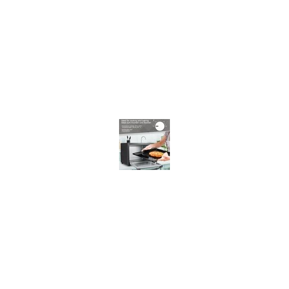 Jago® Minibackofen mit Umluft - Innenbeleuchtung, elektrisch, Doppelglastür, Timer, 100 - 230 °, 2000W, 48L, 5 Heizarten, Drehsp