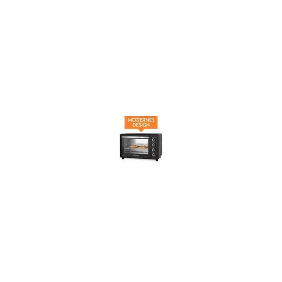 Stillstern Minibackofen mit Umluft (35L) Deutsche Version, 2x Backblech, Ofenhandschuhe, Rezeptheft, Drehspieß, Timer, Innenbele