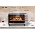 ICQN 60 Liter Mini-Öfen | 1800 W | Mini-Backofen mit Innenbeleuchtung und Umluft | Pizza-Ofen | Doppelverglasung | Drehspieß | T