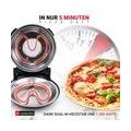 Heidenfeld Pizzaofen Napoli, mobiler elektrischer Pizzaofen - bis 400°C - 1200 Watt - 135 mm großes Sichtfenster - herausnehmbar