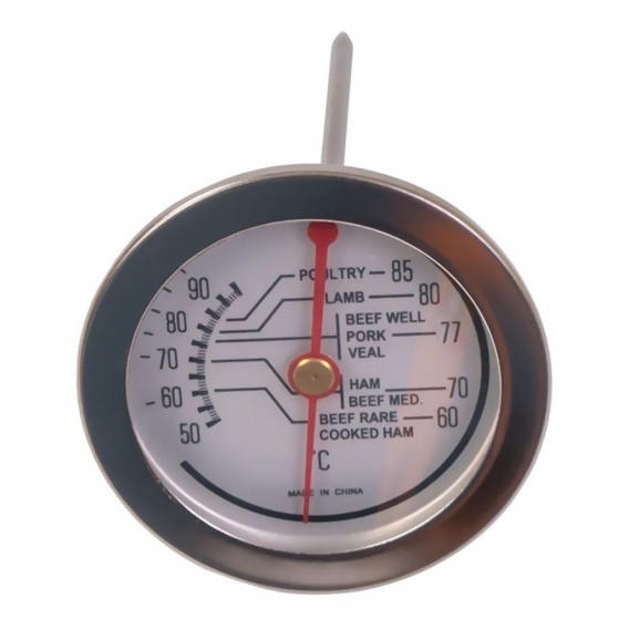 Edelstahl Küchen-Thermometer analog Bratenthermometer Fleisch Grillen Backofen