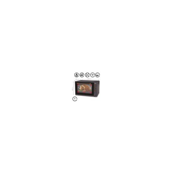 ICQN 60 Liter, 1800 W, Mini-Backofen mit Innenbeleuchtung und Umluft, Pizza-Ofen, Doppelverglasung, Timer Funktion, Emailliert (