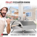 Heidenfeld Pizzaofen Rimini, Pizzaofen Outdoor inkl. Pizzaschieber und Pelletschaufel - Sichtfenster - Thermometer bis 540°C - E