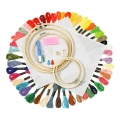 1 Set Embroidery Starter Kit Größe 5 Bambusreifen + 100 Farben Gewinde