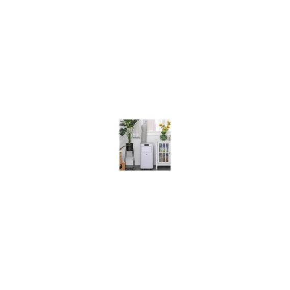 HOMCOM Mobile Klimaanlage 4-in-1 Klimagerät 24h Timer mit Fernbedienung Nutzungsraum13-18㎡ 900W ABS Weiß+Grau 38 x 35 x 70,5 cm