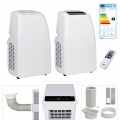AREBOS 4in1 Mobile Klimaanlage 3,5kW/12000 BTU Klimagerät Kühlen Entfeuchten Ventilator EEK A