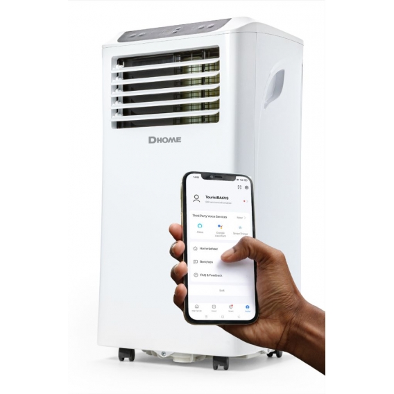 DHOME DA9KSWE Smarte Mobile Klimaanlage - 3 in 1- Kühlen -  Entfeuchten - Ventilator - WiFi 9000 BTU - für Schlafzimmer und Wohn
