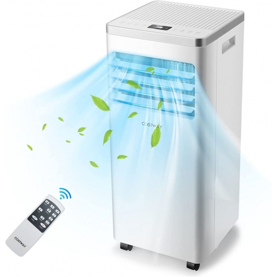 COSTWAY Mobile Klimaanlage 7000BTU Klimagerät tragbar Air Conditioner für Räume bis 25㎡ 16℃-32℃ mit Abluftschlauch Fernbedienung