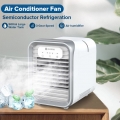220V Mini Klimaanlage Halbleiterkühlung Mini Tragbare Befeuchtung Desktop Luftkühler Lüfter 3 Modus für Zuhause, Büro, Reisen, O