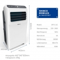 3 in 1 Mobiles Klimagerät Kühlung Entfeuchtung und Ventilationsfunktion 3.5kW 12000BTU bis 60m²