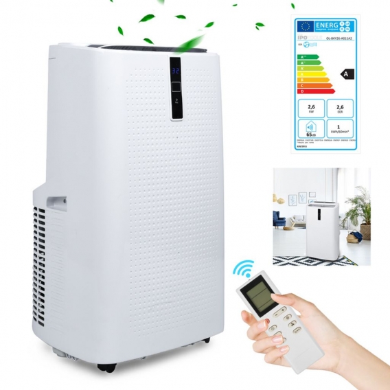 Jopassy Mobiles Klimagerät 12000 BTU Eco 5-in-1 Klimaanlage mit Abluftschlauch, Kühlen Entfeuchten Ventilieren für Räume ca 55 ㎡