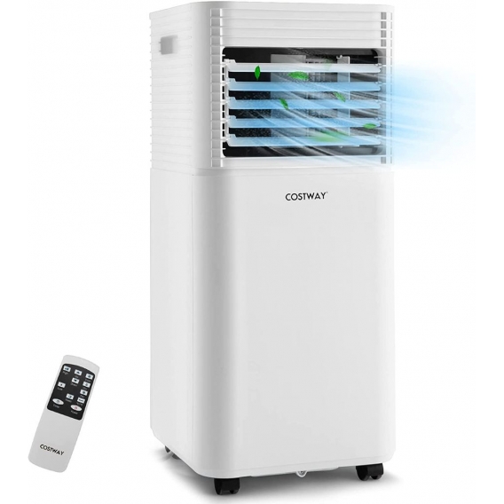 COSTWAY mobile Klimaanlage 7000BTU Entfeuchter tragbar mit 1,5m Abluftschlauch 16℃-32℃ Fernbedienung für Räume bis 15㎡ Weißes Da