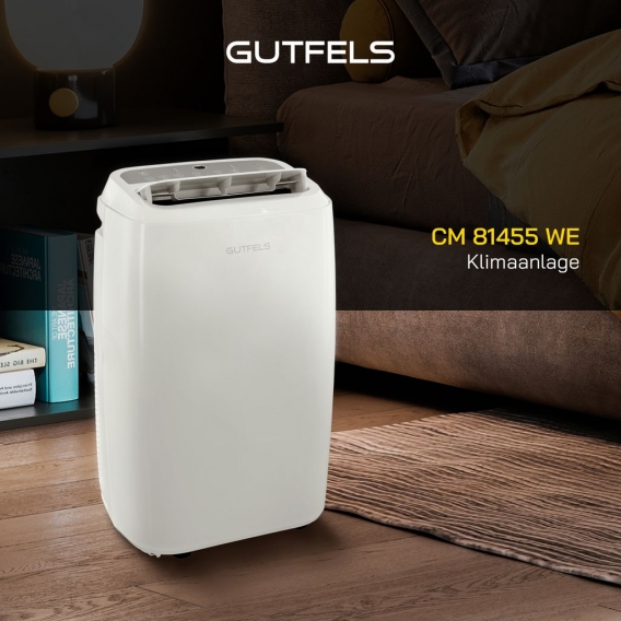 GUTFELS Mobile Klimaanlage CM 81455 we | 14000 BTU |  Inkl. Abluftschlauch | Mobil | Luftentfeuchtung | Kühlen | R290a Kältemitt
