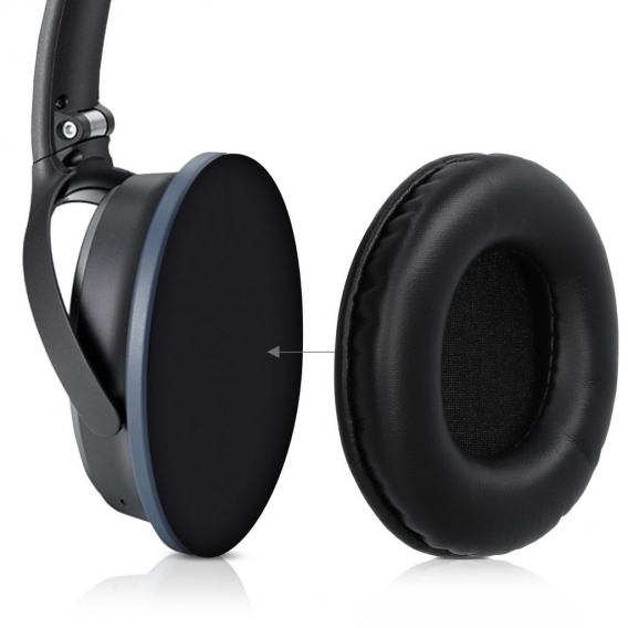 kwmobile 2x Ohr Polster kompatibel mit JBL E50BT - Ohrpolster Kopfhörer - Kunstleder Polster für Over Ear Headphones