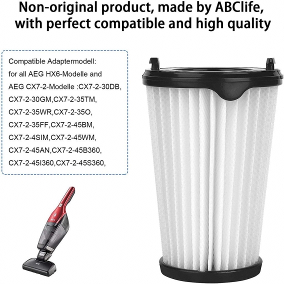 Set mit 6 Filtern für AEG CX7 CX7-2 Staubsauger für alle Modelle, Ersatz Hepa Filter Ersatzfilter und 1 Reinigungsbürste