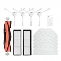 4 Seitenbürste 2 Hepa-Filter 1 Weißer Kamm, 1 Rollenbürste, 6 Einweg-Mopptücher Ersatz-Reinigungszubehör-Kits für Xiaomi Dreame 