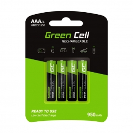 More about Green Cell 950mAh 1.2V 4 Stck Vorgeladene NI-MH AAA-Akkus - Akkubatterien AAA/Micro, sofort einsatzbereit, Starke Leistung, geri