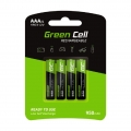 Green Cell 950mAh 1.2V 4 Stck Vorgeladene NI-MH AAA-Akkus - Akkubatterien AAA/Micro, sofort einsatzbereit, Starke Leistung, geri