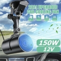 12V 150W tragbarer Auto-Entfroster-Demister, mit Luftreiniger und Saugnapf, mit Heiz- und Kühlgebläse, 360° Rotationsständer