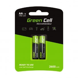 More about Green Cell 2600mAh 1.2V 2 Stck Vorgeladene NI-MH AA-Akkus - Akkubatterien AA/Mignon, sofort einsatzbereit, Starke Leistung, geri