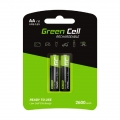 Green Cell 2600mAh 1.2V 2 Stck Vorgeladene NI-MH AA-Akkus - Akkubatterien AA/Mignon, sofort einsatzbereit, Starke Leistung, geri