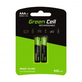 More about Green Cell 950mAh 1.2V 2 Stck Vorgeladene NI-MH AAA-Akkus - Akkubatterien AAA/Micro, sofort einsatzbereit, Starke Leistung, geri