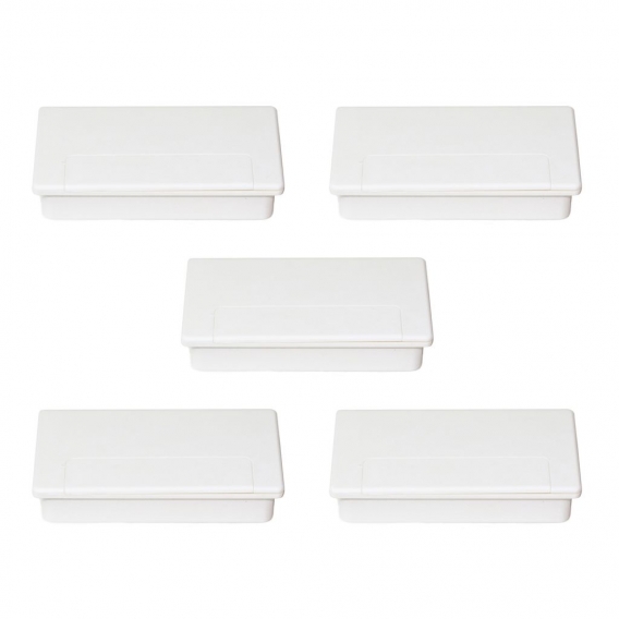 Emuca Kabeldurchlass Plasquare 1 für Tische, Weißer Kunststoff, Kunststoff