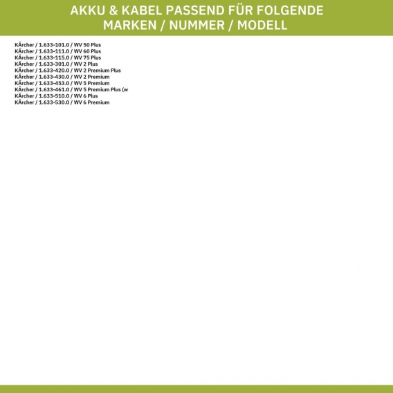 Ladegerät wie Kärcher 2.633-107.0 Netzteil für Fensterreiniger Akku-Fenstersauger