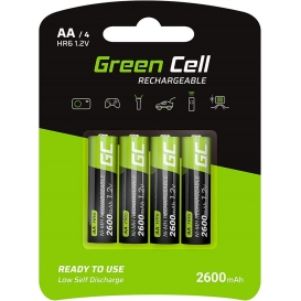 More about Green Cell 2600mAh 1.2V 4 Stck Vorgeladene NI-MH AA-Akkus - Akkubatterien AA/Mignon, sofort einsatzbereit, Starke Leistung, geri